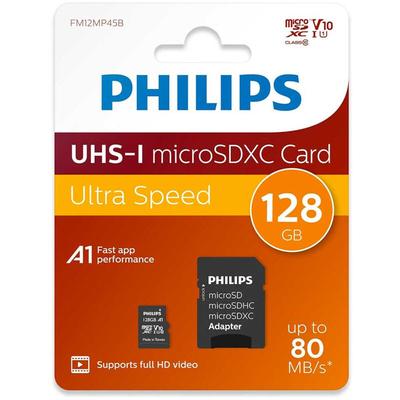 Micro sdhc / sdxc Karte + Adapter / 8GB, 16GB, 32GB, 64GB, 128GB 128GB - Philips