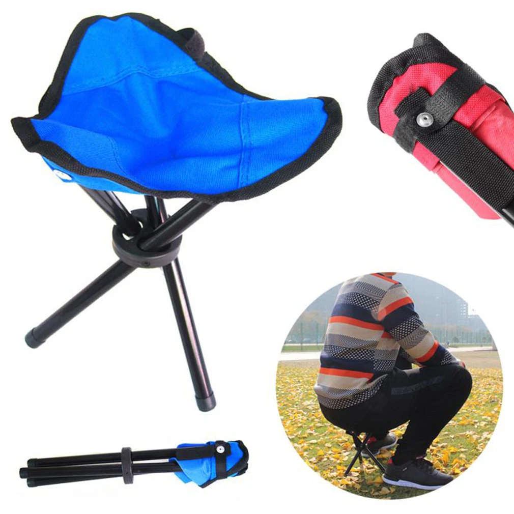 Picknick Outdoor Camping tragbare Klappstuhl Eisen faltbare dreibeinige Hocker Sitz Wander werkzeuge Freizeit Angeln Zubehör