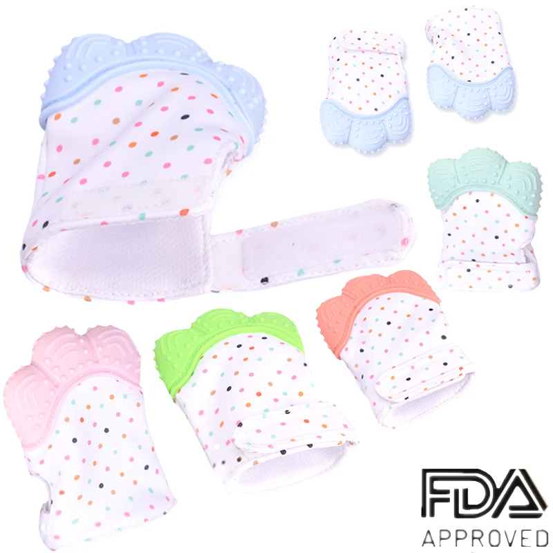 Baby Beißring Handschuhe Schnuller Kinder Zahnen Silikon Neugeborenen Zahnpflege Zahnfleisch Anti-essen Hand ​ Molar Stick Babyzubehör Image