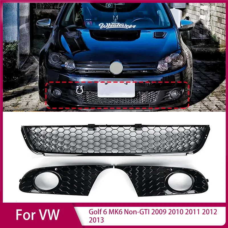 Für vw golf 6 mk6 non-gti Front stoßstangen gitter Mesh Grill Nebels chein werfer abdeckung 5 k0853665 5 k0853666 Image