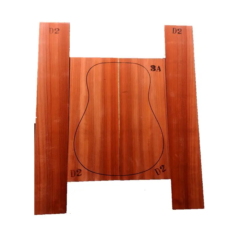 3A-Qualität Afrikanisches Rotes Sandelholz Badu Mahagoni Gitarrenrückseiten-Furnier Wollmaterial Komplettes Material für Einzelgitarrenbau Image