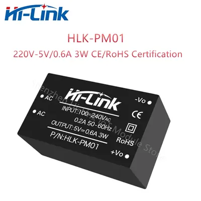 Hilink pm01 220V bis 5V 0,6 A 3W Wechselstrom-Strom versorgungs modul HLK-PM01 einstellbarem Image