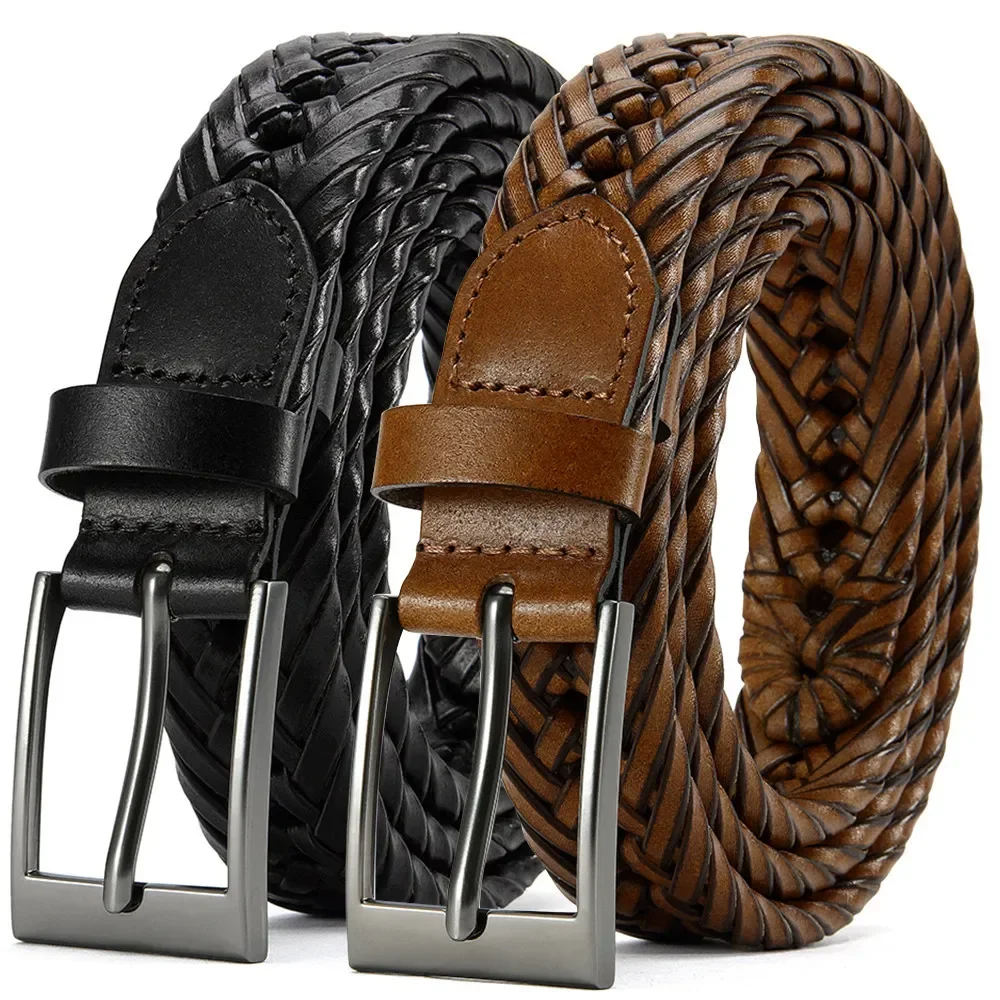 Hohe Qualität Echtes Leder Männer Gürtel LANGE Große Pin Schnalle Metall Automatische Schnalle Hohe Qualität Casual für Jeans Frauen Strap Image