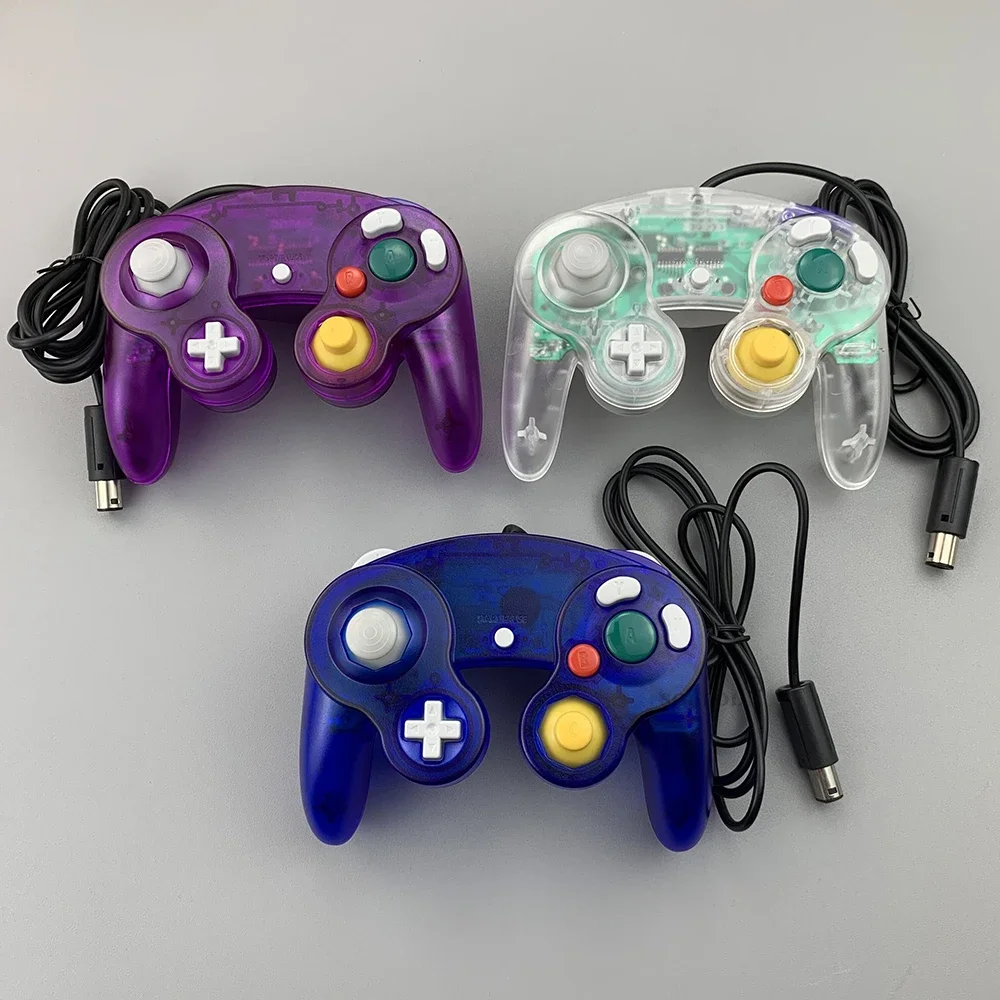 Transparent für gamecube für ngc gamepad ein knopf kabel gebundener game controller joystick für ngc spielkonsole drops hipping Image
