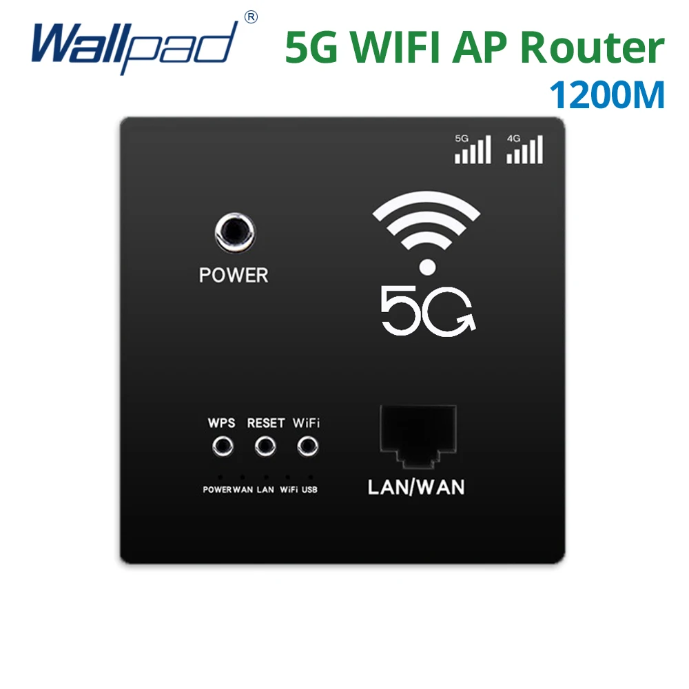 1200M 5G Wand eingebetteter drahtloser WLAN-Router Steckdose Wand WiFi Smart Socket 300Mbps 2,4GHz + 867Mbps 5GHz Image
