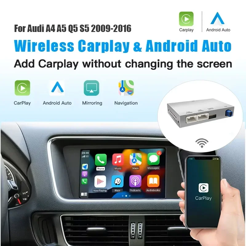 Für Audi A4 B8 A5 Q5 S5 2009-2015 Drahtlose CarPlay Android Auto mit mmi 3g mit AirPlay rückspiegel Interface Multimedia Image
