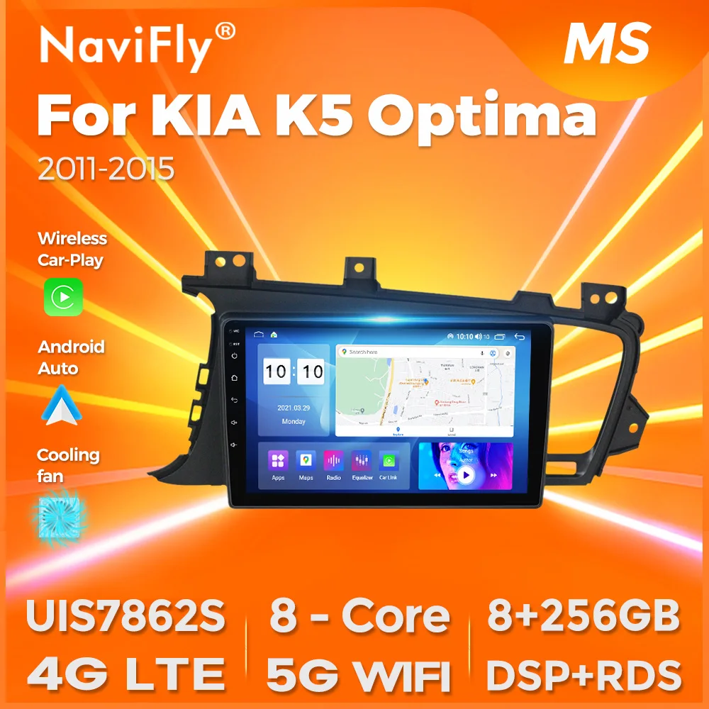 NaviFly FYT 7862S 9 Zoll Android All In One Auto Video Intelligente System Für KIA Optima K5 2013 - 2015 Gebaut in Carplay Auto Image