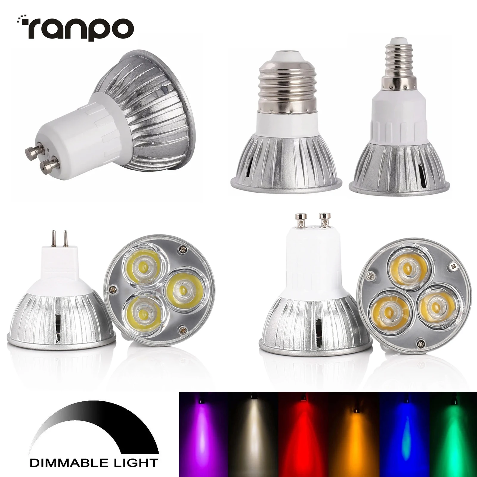 3w dimmbar gu10 e27 e14 mr16 gu5.3 LED-Scheinwerfer lampen kalt warm neutral weiß rot blau gelb ersetzen 30w Halogenlampe 12v 24v