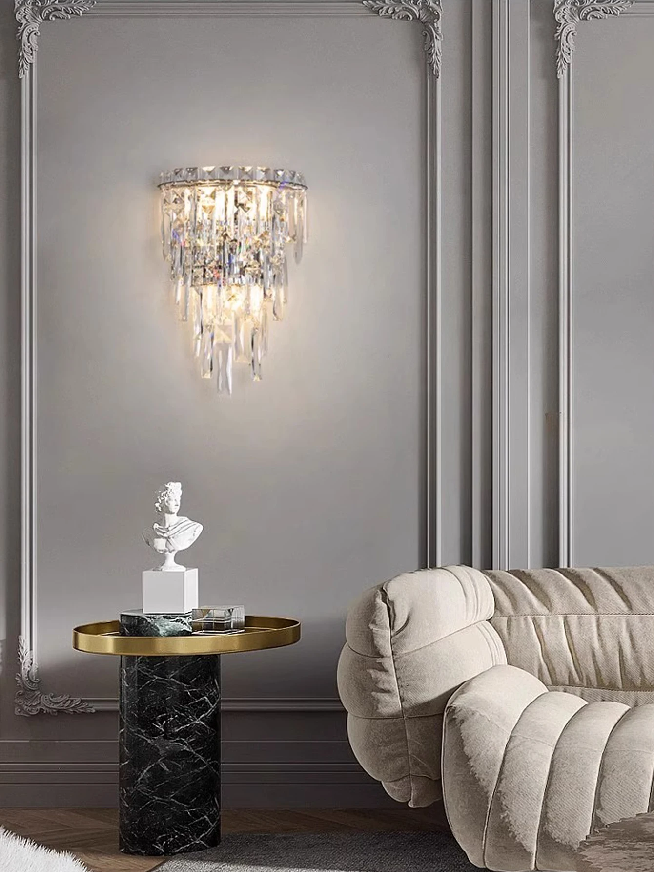 Gold/Silber Doppels chicht Kristall Wand leuchte, geeignet für Wohnzimmer, Schlafzimmer, Nachttisch Dekoration Lampen und Laternen