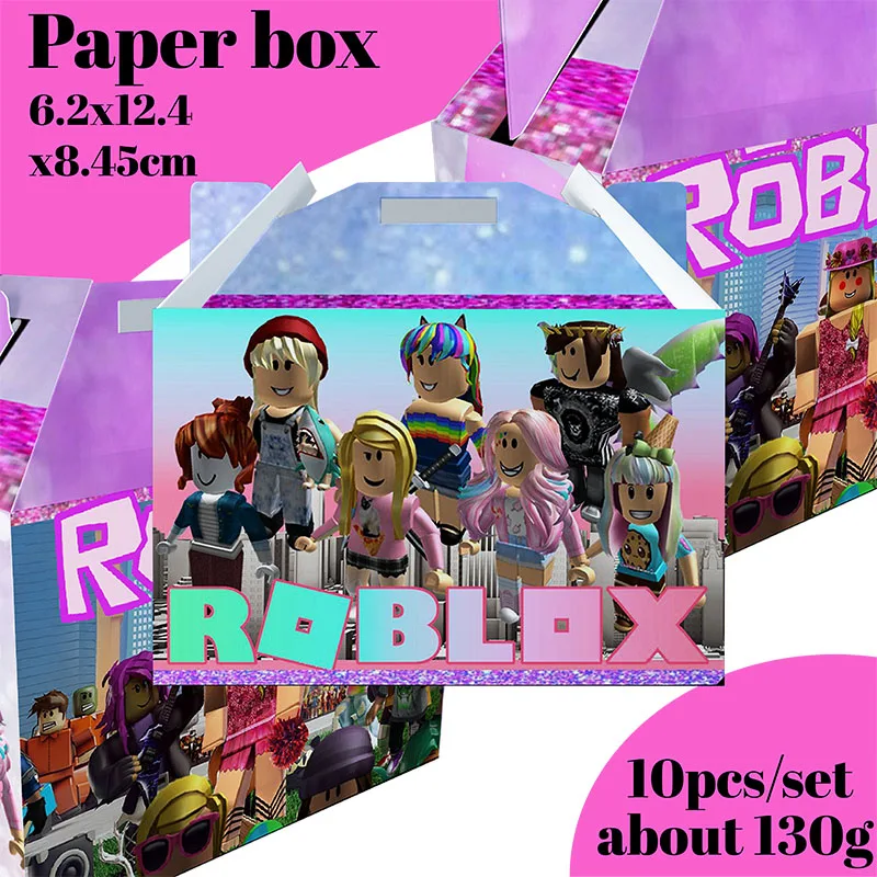 Rosa Roblox Spiel Party Gefälligkeiten Boxen für Kinder Geburtstag Dekor Liefert Roboter Geschenk Box Baby Dusche Candy Box Papier Kleine Kuchen Box Image