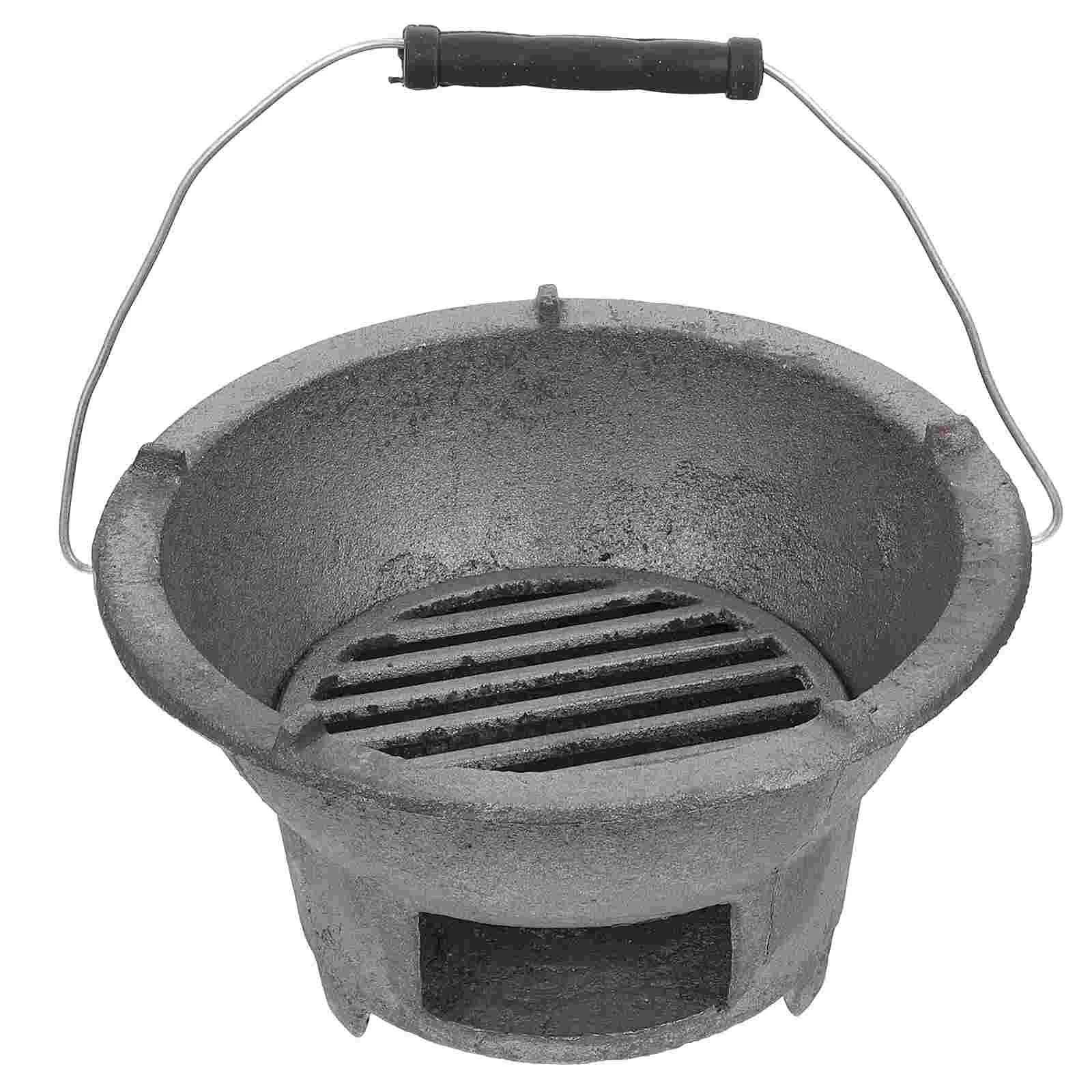 Grill Herd Grill Japanischen Hibachi Eisen Feuer Kleine Holzkohle Cast Bbq Tragbare Camping Innen Stil Tabletop Koreanische Outdoor Image
