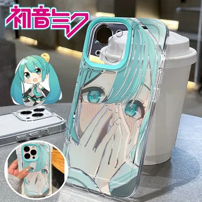 Hatsune miku Handy hülle für iPhone 15 14 13 12 11 Pro Max Cartoon Silikon Soft Cases Stoßstange stoß feste Schutz Rückseite