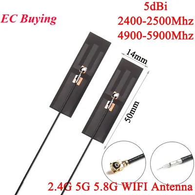 5PCS/1PC 5DBI 2,4G 5G 5,8G WIFI Integrierte FPD Antenne Wi-fi Router Interface dual Band Omnidirektionale U.FL Stecker