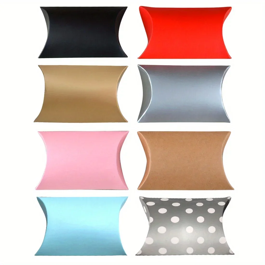 10 stücke weiße Kraft papier Kissen boxen, kleine weiße Kissen Candy Box, Kissen Geschenk boxen danke behandeln Boxen für Party Gefälligkeiten Image