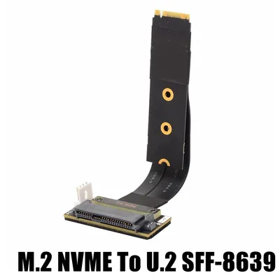 U2 interface SFF-8639 (U.2) zu M.2 NVMe NGFF Schlüssel M schlüssel-M M2 Adapter Riser Card Ribbon Extender Kabel Für U.2 NVME SSD Image