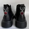 2PCS Emaille Rose Blumen Herzen Martin Stiefel Schuhe Schnallen Dekoration Gothic Türkische Bösen