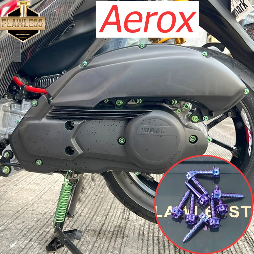Fehlerfreie gr5 cnc titaniun schrauben kurbel gehäuse airbox visier lenker ende seiten spiegel bremsscheibe schraube für yamaha aerox v1/v2 155 Image