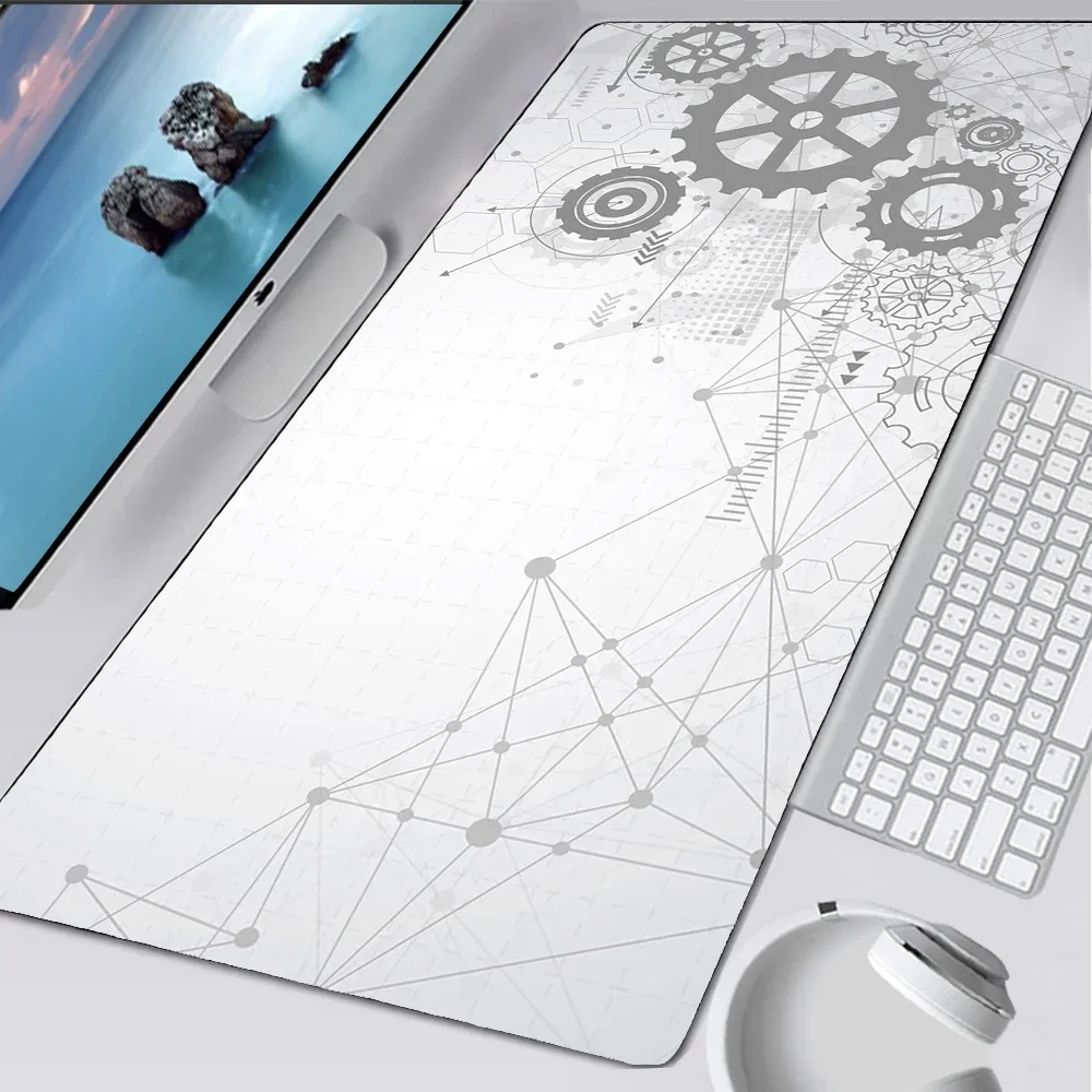 Weiß Gaming Mauspad Tisch Teppich Gummi Tisch Teppich Tastatur Pad Tisch Matte Erweiterte Pad Computer Büro Teppich Schreibtisch Zubehör Xxl Image