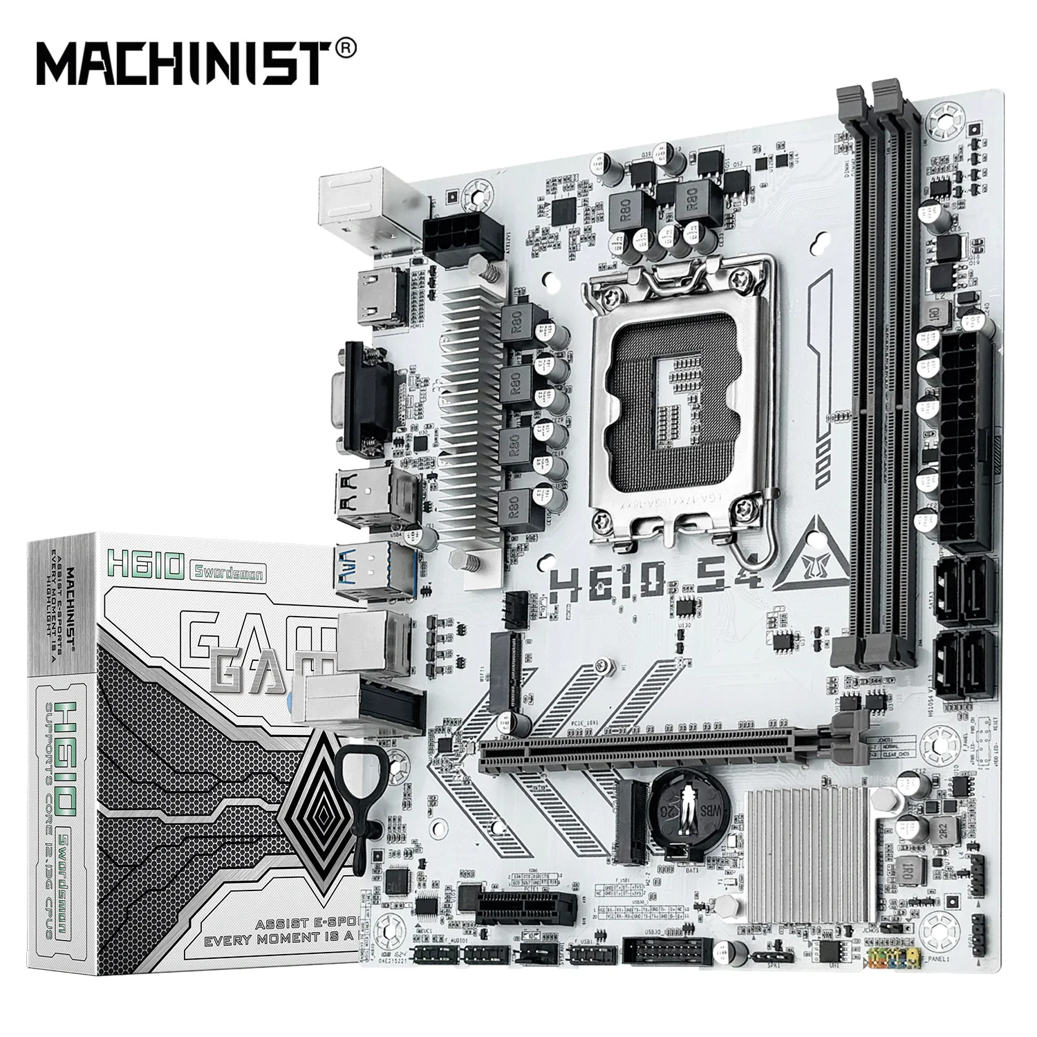 MACHINIST H610 S4 Motherboard LGA 1700 unterstützt Intel Core 12/13/14 Generation I3, I5 CPU DDR4 Desktop RAM NVME M.2 USB 3.0 Image
