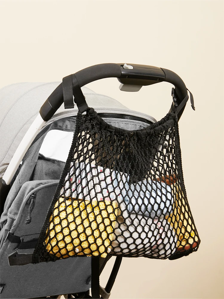 Sunveno strap azier fähige und robuste Kinderwagen-Hänge tasche aus Mesh, faltbar und leicht für einfache Aufbewahrung Image