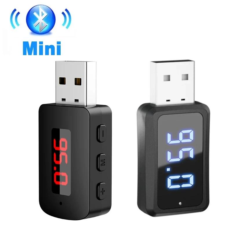 Bluetooth 5.4 Wireless Audio Adapter FM Sender Empfänger Freisprechanruf Car Kit Mini USB Wireless Adapter für TV Lautsprecher PC Image