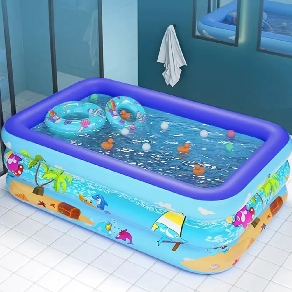 Aufblasbarer Pool PVC Baby Badewanne Badewanne Cartoon Muster Verdickung Schwimmbad für Sommer Outdoor Indoor Image