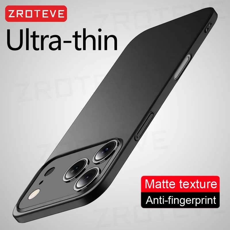 Für iPhone17 Pro Max ZROTEVE Schlanke Matte Harte PC-Hülle Für iPhone 17 Air 17e 16 16e 15 14 12 13 iPhone16 Plus iPhone13 Handyhülle Image