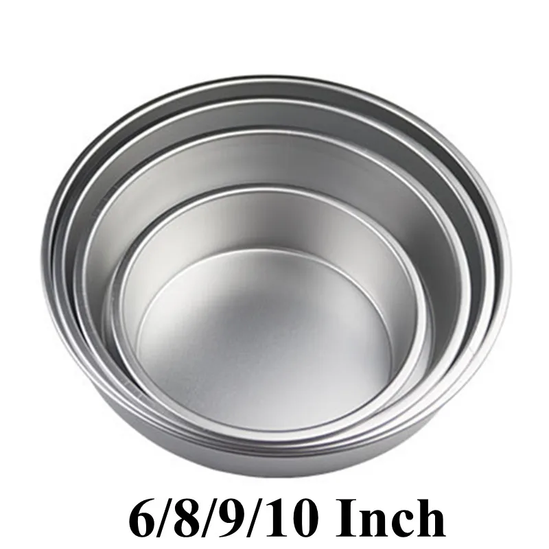 6/8/9/10 Zoll Runde Chiffon Kuchen Pan Aluminium Legierung Solide Boden Nicht-stick Lebensmittel Ofen Großen kuchen Brot Form DIY Form Backen Werkzeug Image