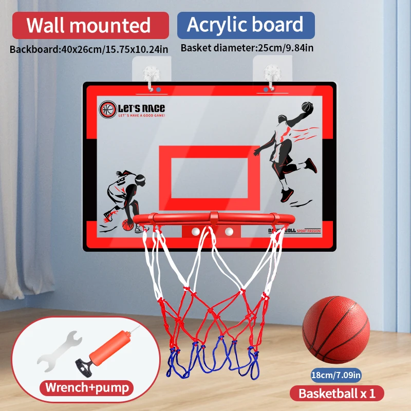 Basketball rahmen hängen Innen kein Stanzen Wandkorb werfen blauen Kreis Schlafsaal Schnalle Basketball Rack Shooting Boy