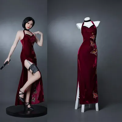 Evil 4 Ada Wong Cosplay Kostüm Damen Kleid Verkleidung Halloween Karneval Party Image