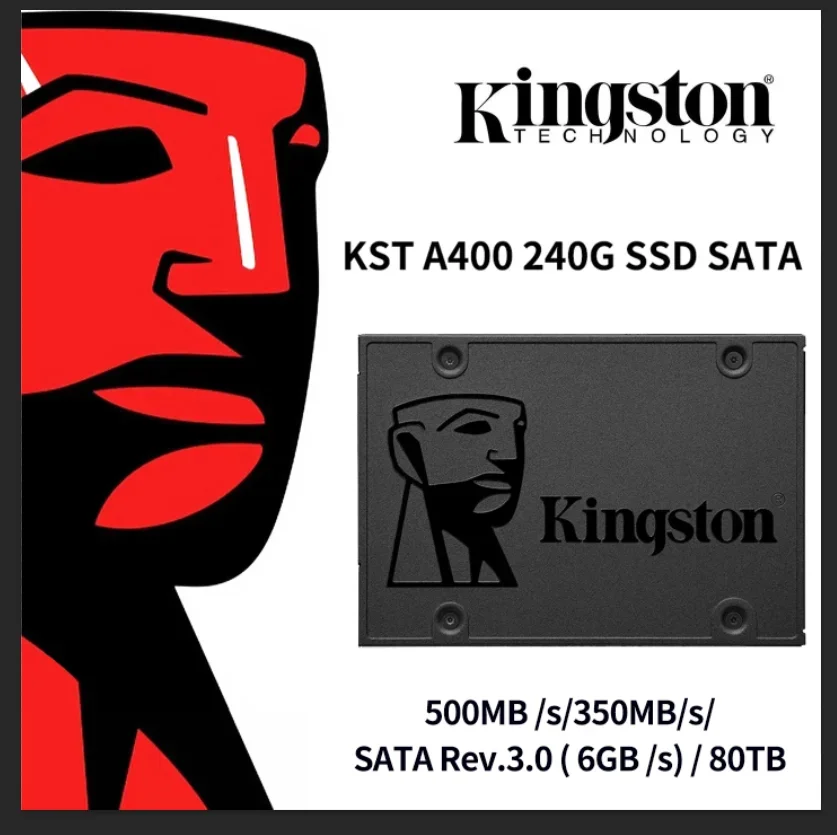 Kingston SSD Internes Solid State Drive A400 960 GB 480 GB 240 GB 120 GB 2,5 Zoll SSDs SATA III HDD Festplatte für Laptop Desktop PC Image
