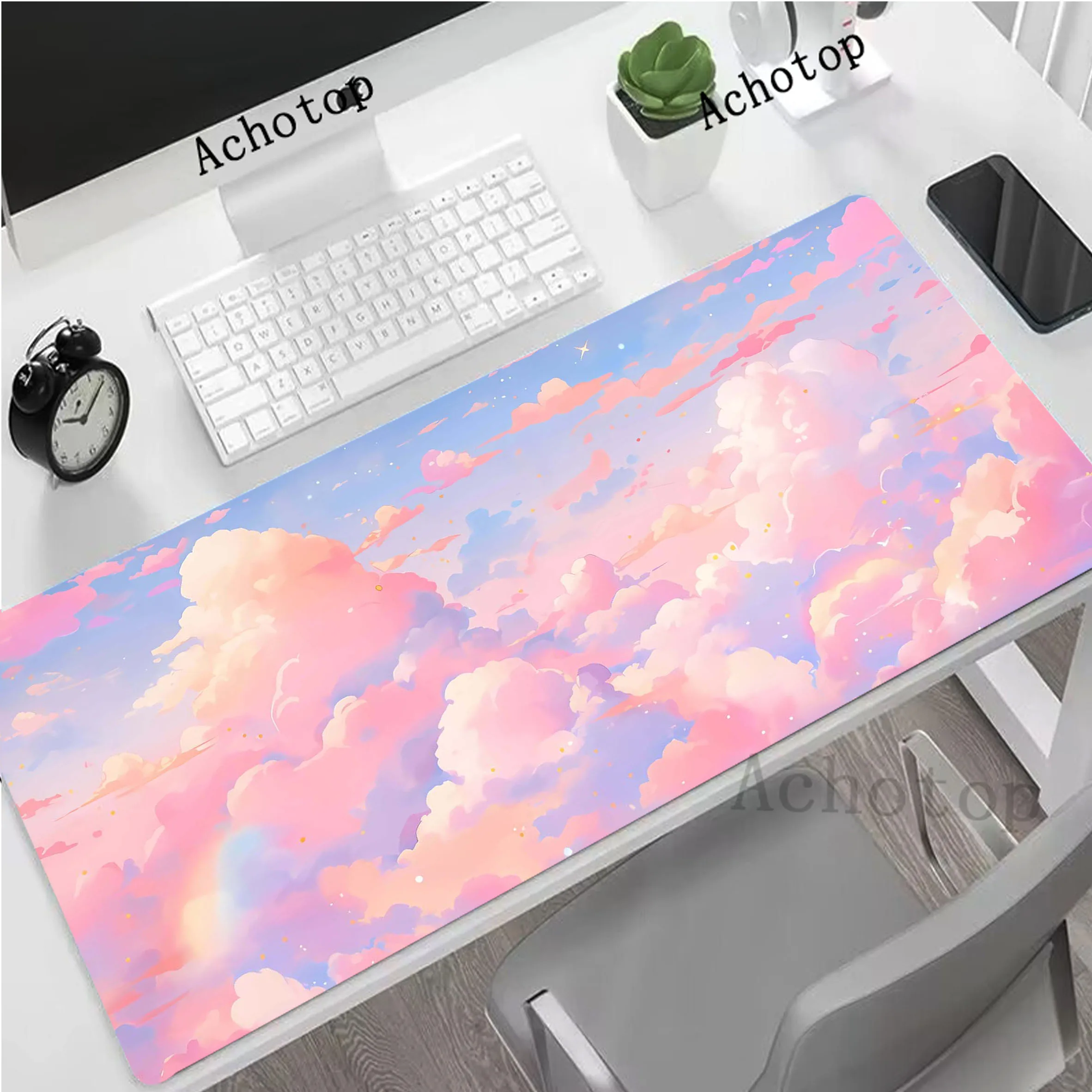 Rosa Wolke Gamer Mauspad Gummi Mousepads Locking Edge Mauspad Locking Edge Gaming Mousepad Tastatur Pads Tapis De Souris Image