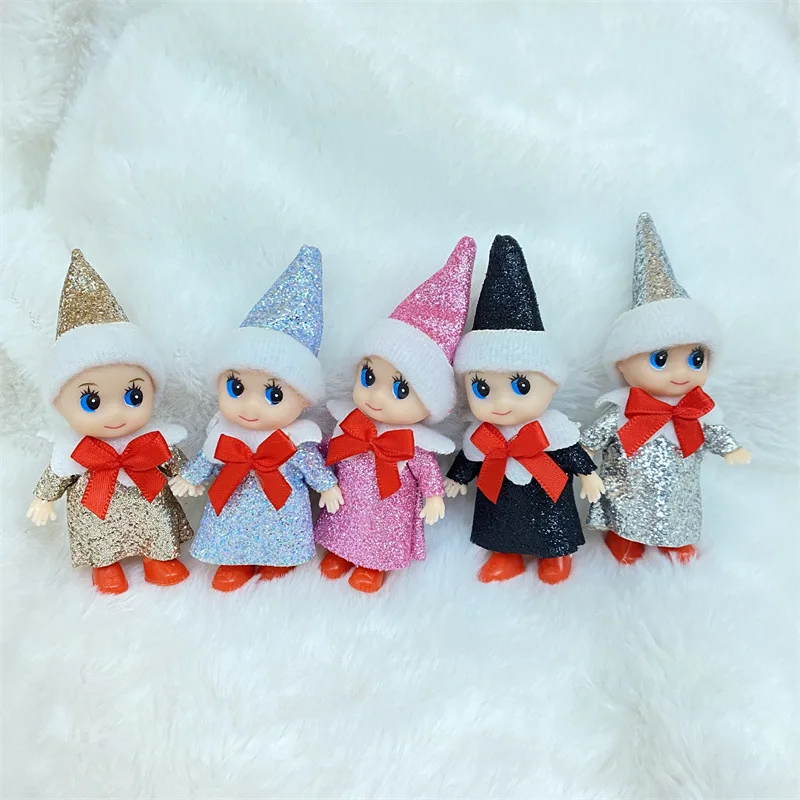 Weihnachten Mini Baby Elf Puppen Kleinkind Elfen Glänzende Freundlichkeit Handwerk Babys Puppe Spielzeug Dekoration Auf Dem Regal Geschenk Für Mädchen Junge Kind