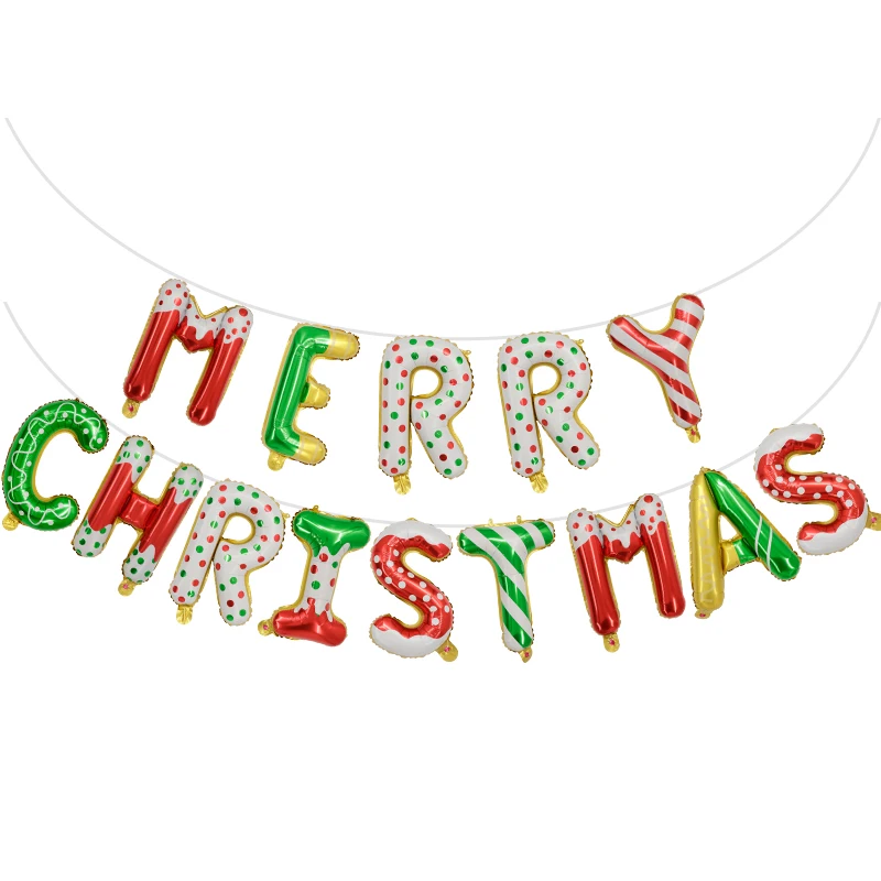 1 Satz 16 Zoll frohe Weihnachten Folie Ballon Hintergrund Dekoration hängenden Brief Luft Globos Weihnachten Ornament Party liefert Kinder Geschenke Image