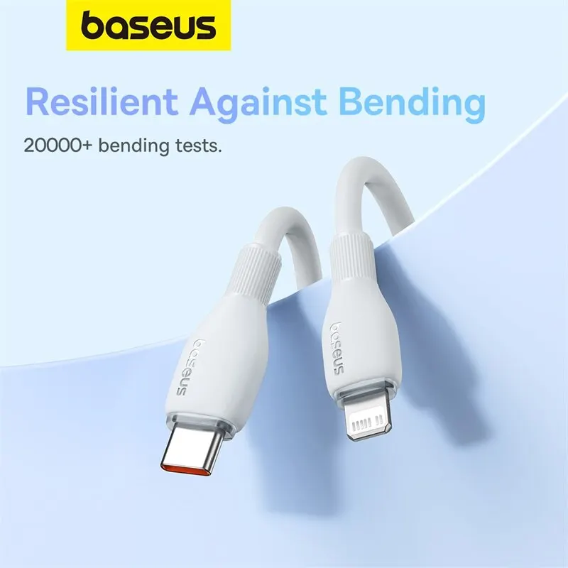 Baseus TPE-USB-C-Kabel für iPhone 14 13 12 11 Pro Max Xs 8 Plus iPad MacBook-Kabel 20 W PD Schnellladung Typ C zum Beleuchtungsdaten Image