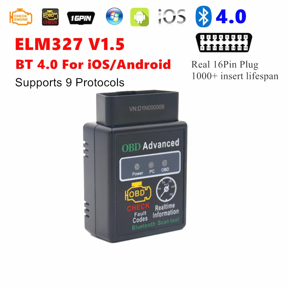 Mini v02h4 elm327 bluetooth obd2 auto diagnose tool für android und ios für obdii 9 protokoll Image