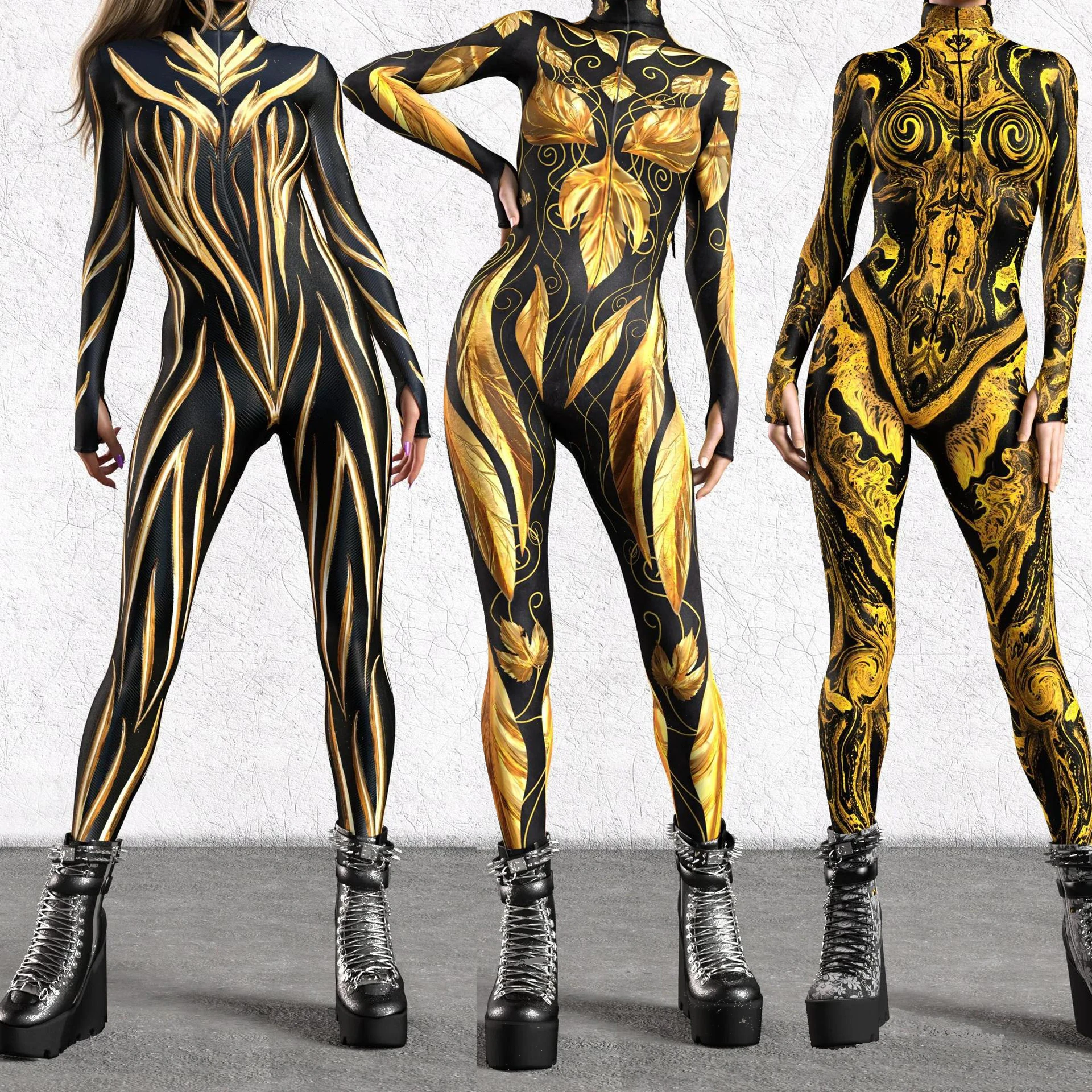 CyberPunk Overall Coole mechanische Rüstung Cosplay Body Steampunk Kostüm Halloween Party Shows Männer Frauen Zentai Anzug Image