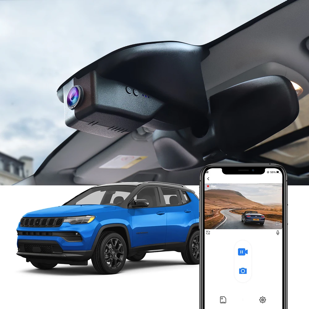 Armaturenbrett für Jeep Compass (2. Generation) 2018 2019 2020 2021 2022 2023 2024 2025, FITCAMX Autokamera WIFI-Verbindung APP-Steuerung Image