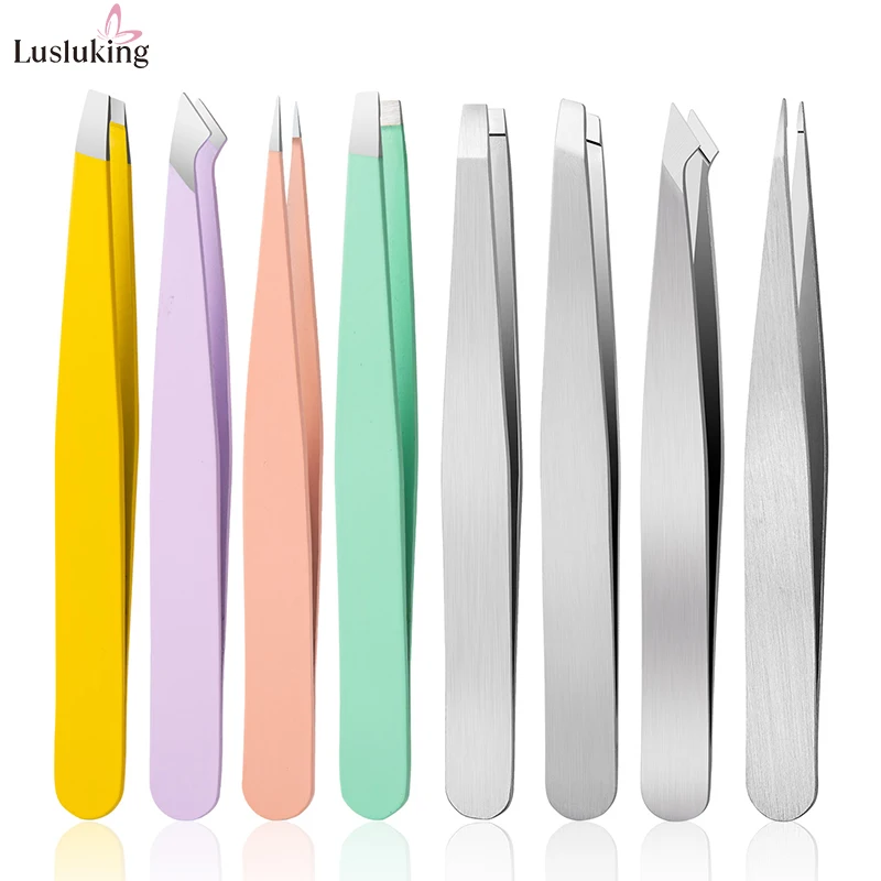 Mehrzweck-Pinzetten-Set, 4-teilig, schräge Zange, professionelle Augenbrauen-Pinzette für Frauen oder Männer, zum Entfernen von Gesichtshaaren, eingewachsenes Haar Image