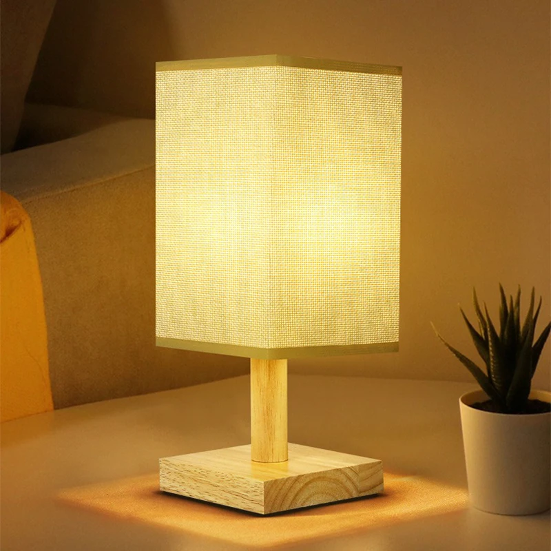 LED Tisch lampen einfache chinesische Stil Dekoration Lampe dimmbare USB-Stecker Nachtlicht Stoff Lampen schirm Schlafzimmer Nachttisch Beleuchtung