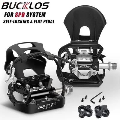 BUCKLOS MTB Pedal Für SPD System Dual Funktion Fahrrad Selbstsichernde Plattform Pedal Dynamische Fahrrad Top Clip Pedale Spin Pedale