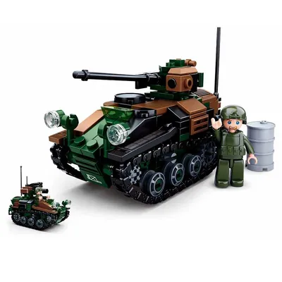 SLUBAN Deutsch Militär WIESEL 1 Airborne Tank Modell König MOC Bausteine Kit Armee Soldat Bricks Image