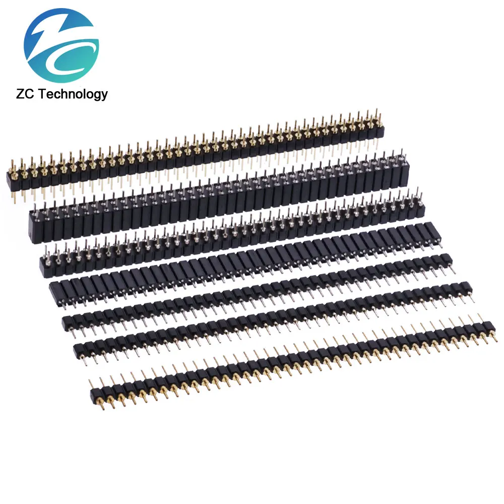 5 Pcs Runde Loch Pin Header 2,0 MM/2,54 MM Pitch Einreihige Weiblichen/Männlichen, einzelne Zeile 1x40P Reihe 2x40P Zweireihig Pin Runde Pin Vergoldet Image
