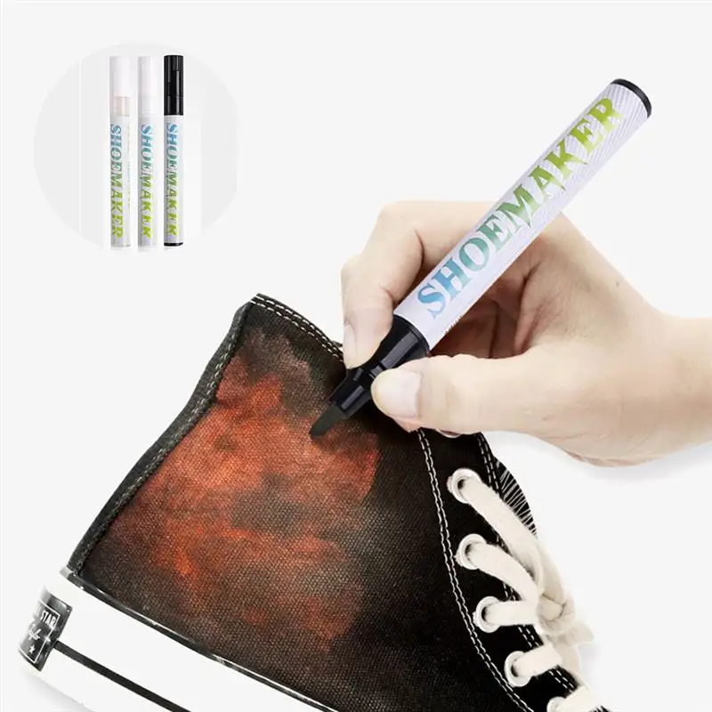 Schuhe Flecken entfernen wasserdichte Turnschuhe Anti oxidations stift Reparatur ergänzende Farbe weiß gehen gelb Schuh aufhellung Reinigung Image