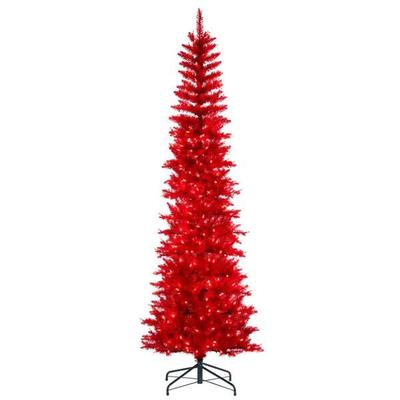 Vickerman 761168 - 8.5' x 38" Red Pencil DuraLit 600 Red Lights Artificial Christmas Tree Christmas Tree (K241281LED)