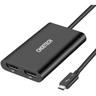 Adattatore splitter USB tipo C Thunderbolt 3 nero