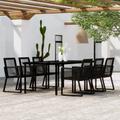 Vidaxl - Set Mobili da Pranzo per Giardino 7 pz Nero
