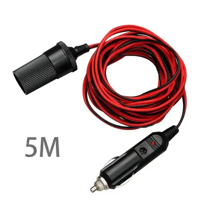 5M Socket Charger Lead Car Cigar Lighter Plug 12V Extension Cable Adapter