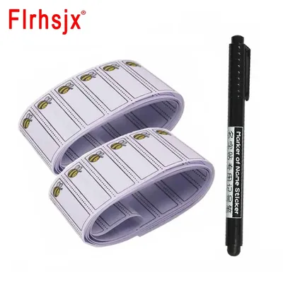 100/200Pcs Washable Iron On Name Labels+1pc Free Pen Bee Pattern Labels For Clothes Garment Tags