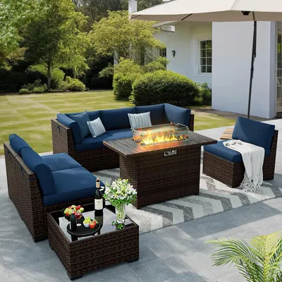 8pcs Outdoor Patio Furniture Set w/44